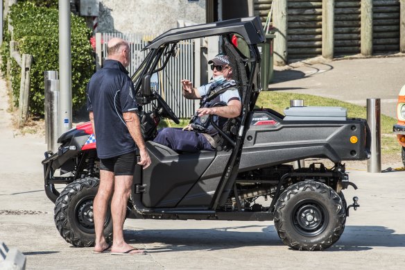 Police at Bondi on Saturday.