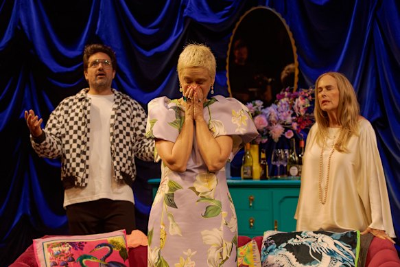 Matt Minto, Mandy Bishop and Sarah Chadwick in The Social Ladder.