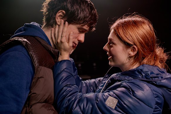 Estelle Davis and Alex Kirwan in Romeo and Julie at KXT on Broadway.