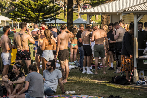 Bronte Beach was packed on Saturday afternoon.