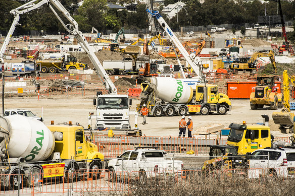 Work is under way on an interchange for WestConnex at Rozelle in Sydney's inner west. 
