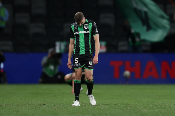 A dejected Dylan Pierias after the game.