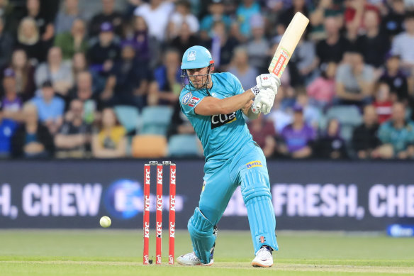 Chris Lynn in action for the Brisbane Heat.