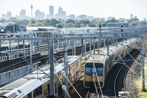 The existing rail line that needs to be converted runs from Sydenham station, pictured, to Bankstown.