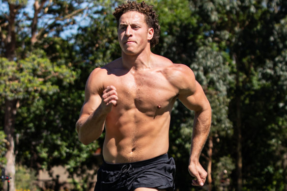 Roosters outside back Mark Nawaqanitawase in pre-season training.