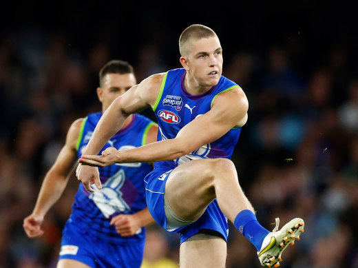 A year has now passed since North Melbourne’s Tom Powell received a free kick.