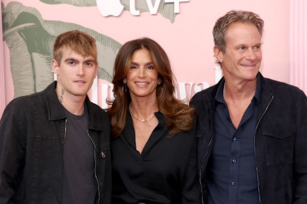 Presley Gerber, Cindy Crawford and Rande Gerber attend the World Premiere of Apple TV+’s “Palm Royale” 