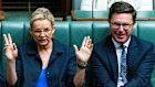 Sussan Ley and David Littleproud in question time in February.