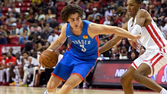 Bring it on: Oklahoma City Thunder star guard Josh Giddey is ready to forge a long career with the Boomers, beginning in the mid-year series in his hometown of Melbourne.