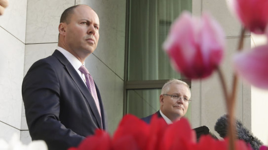 Treasurer Josh Frydenberg and Prime Minister Scott Morrison