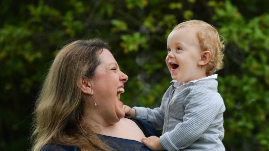 Rebecca Gleghorn and her son Jack. 