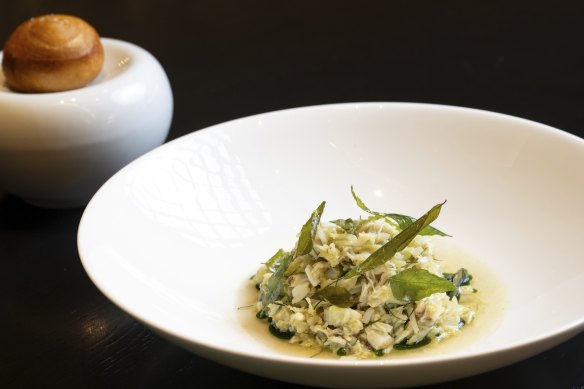 Go-to dish: Delicate mud crab, its accompanying flavours perfectly calibrated.