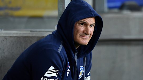 Brad Arthur during an Eels match.