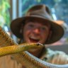 Ballarat Wildlife Park’s head of reptiles Jack Gatto, with his “beautiful” Priscilla.