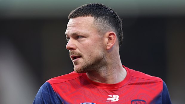 Steven May playing for Melbourne in 2024.