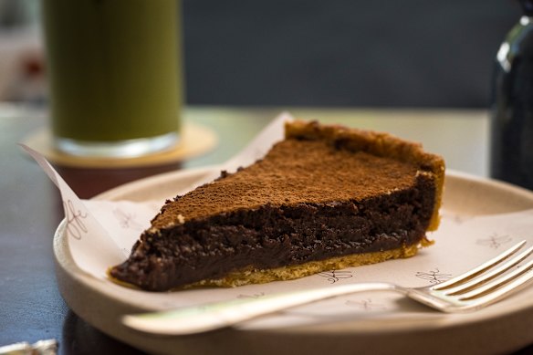 Spiced date chocolate tart.