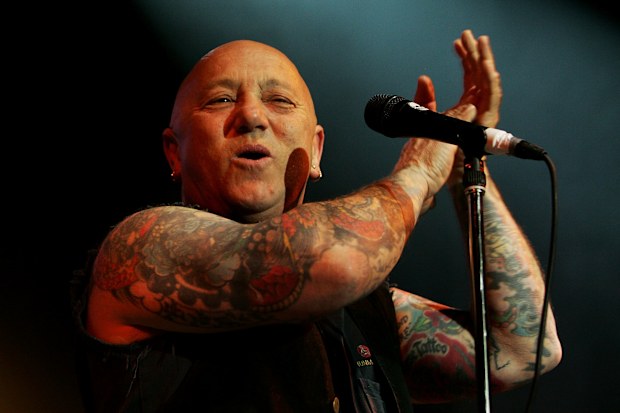 Gary “Angry” Anderson of Rose Tattoo performs on stage during the One Of The Boys - Mick Cocks Benefit at the Enmore Theatre on July 24, 2009
