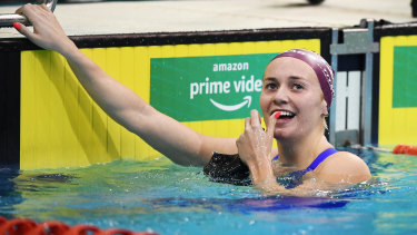 Ariarne Titmus claimed first place in the women’s 400m freestyle. 
