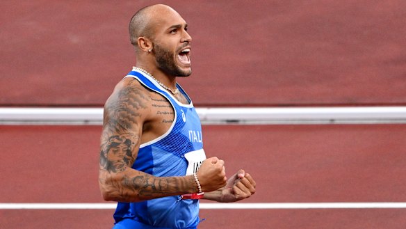 Lamont Jacobs took out the men’s 100m in stunning scenes.