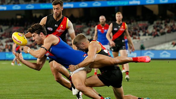Christian Petracca and the Demons faced a tough battle from the outset against the plucky young Bombers.
