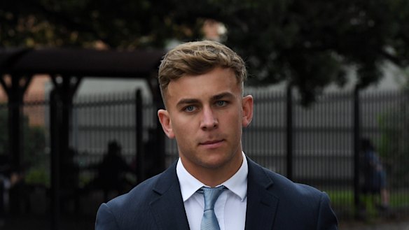 Callan Sinclair is defending rape allegations alongside Mr de Belin.