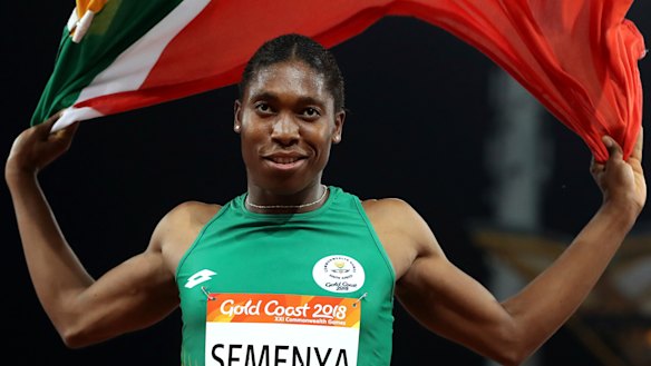 South Africa's Caster Semenya after crossing the finish line.