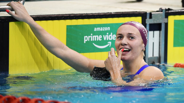 Ariarne Titmus claimed first place in the women’s 400m freestyle. 
