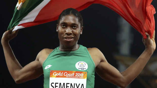 South Africa's Caster Semenya after crossing the finish line.