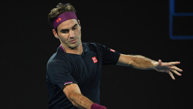 In control: Roger Federer blew away some cobwebs against American Steve Johnson.
