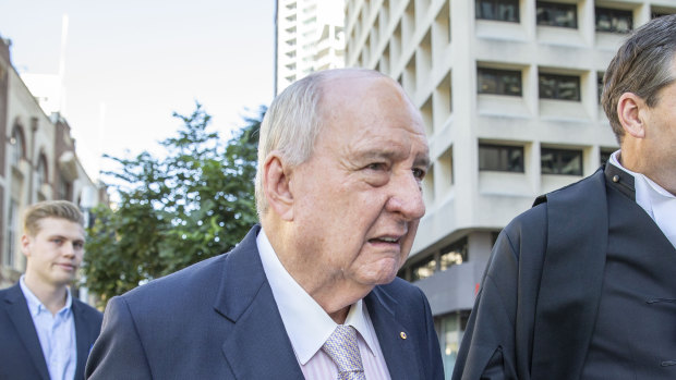 Alan Jones is seen entering the Supreme Court in Brisbane, Friday, May 18.