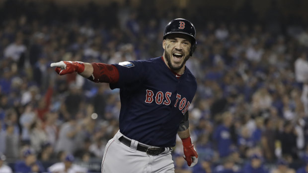 Steve Pearce hit two home runs in game five to secure victory for Boston.
