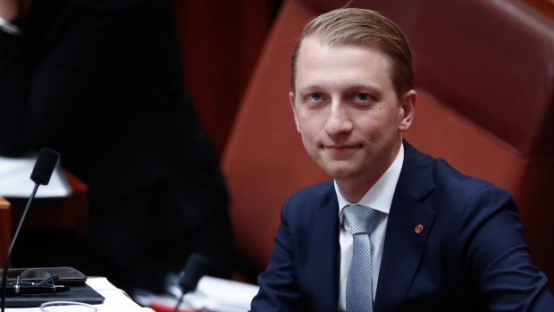 Senator James Paterson during Question TIme in the Senate.