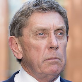 Family matters: Lyall Gorman defended his trip to the UK with his teenage son.