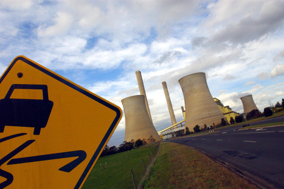 AGL's Loy Yang power plant in Victoria: Emissions from brown coal are on the slide.