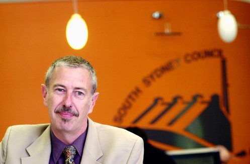 South Sydney Mayor John Fowler after his return from the Lo<em></em>ndon Gay and Lesbian Mardi Gras, 2002.