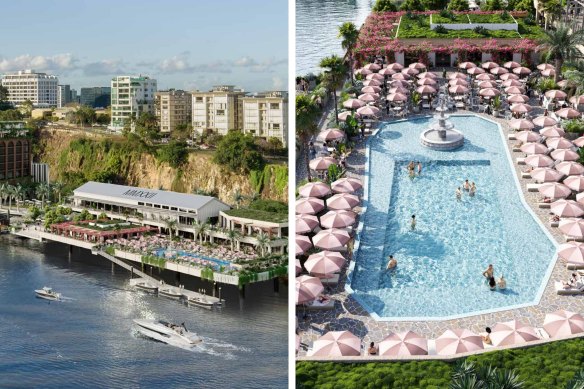 The overwater pool proposed for Howard Smith Wharves.
