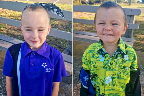 Mavis McGregor, 6, Isaac McGregor, 4, are both in critical condition after being injured in a shed fire in their backyard in Corio, on the outskirts of Geelong.