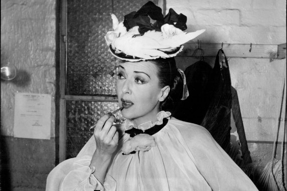 Gypsy Rose Lee in her dressing room at the Palladium on October 3, 1954