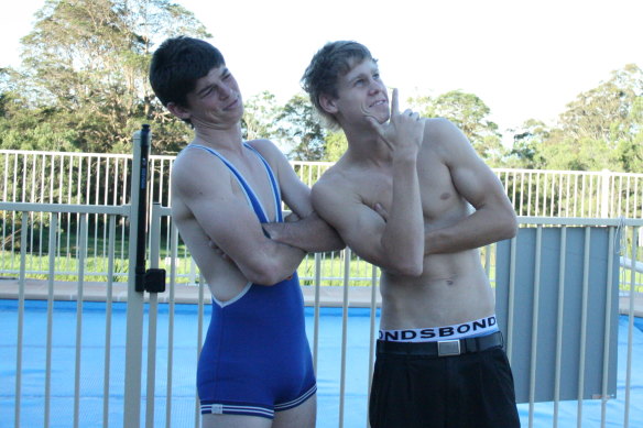 Hamish (left) and Henry, a First XV rugby player and “singer of songs” who had hoped to become an actor. 