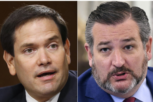 Senators Marco Rubio, left, and Ted Cruz were among 11 people singled out by Beijing. 