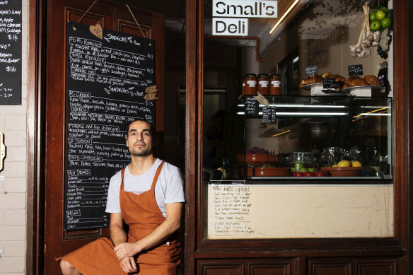Ben Shemesh, co-owner of Small's Deli at Potts Point, has turned his sandwiches into a social media hit. 