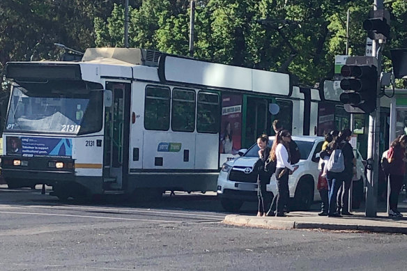 A man was hit by a car on Royal Parade.