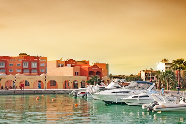 Yacht bay in Hurghada. Image was taken in Egypt - Hurgada Marina boulevard