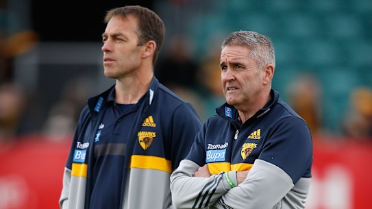 Alastair Clarkson and Chris Fagan, pictured in 2015 when at Hawthorn, have denied any wrongdoing.