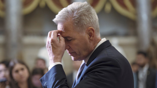 Frustrated: US speaker Kevin McCarthy is facing ongoing headaches from his right flank.