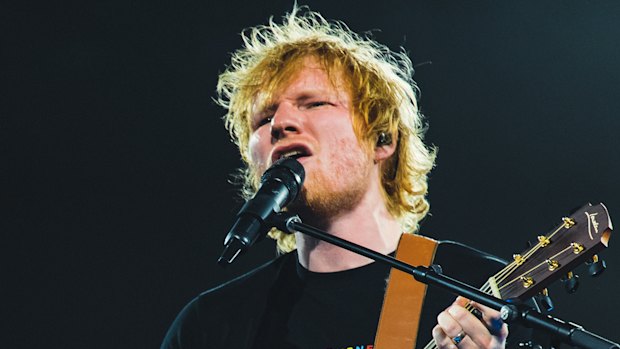 Ed Sheeran performing at the MCG in March 2023.