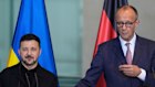 Germany’s Chancellor Friedrich Merz and Ukraine’s President Volodymyr Zelensky in Berlin.
