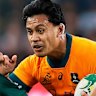 Springboks defenders try to shut down Len Ikitau.