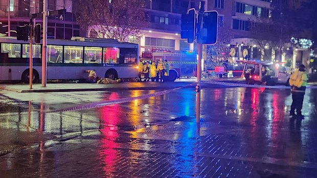 A man has died after he was fatally struck by a bus on friday night.