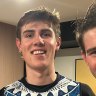 Carlton draftee Harry O’Farrell (centre) and his brothers Jack and Ned are all Carlton supporters.